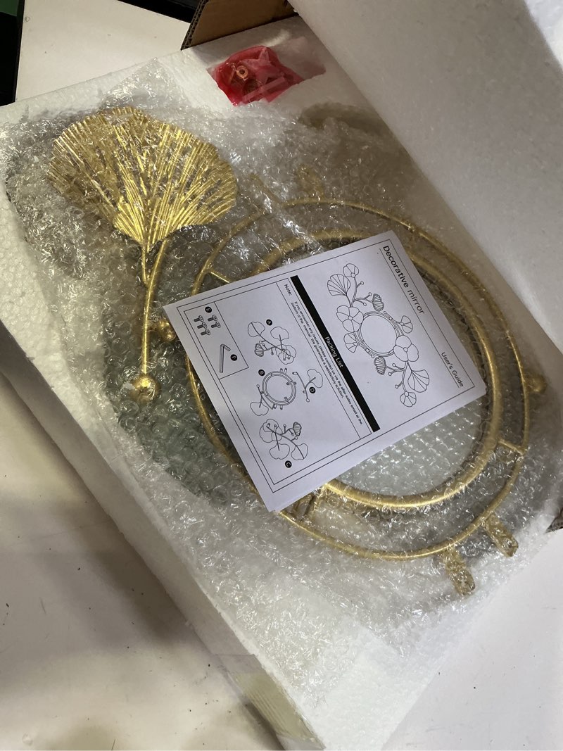 Condition photo showing Good Condition for Large Wall Mirror,Modern Wall Mirrors Decorative,3DMetal Ginkgo Biloba Design - Perfect for Living Room, Bedroom, Bathroom, or Entryway Wall Decor?35''x20''?