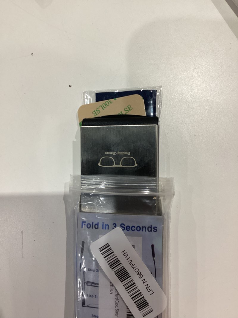 Condition photo showing New/Like New for OPTOFENDY Folding Reading Glasses for Men Women, Ultra Thin Portable Readers, Blue Light Eyeglasses with Flat Hard Case Silver 1.5 x