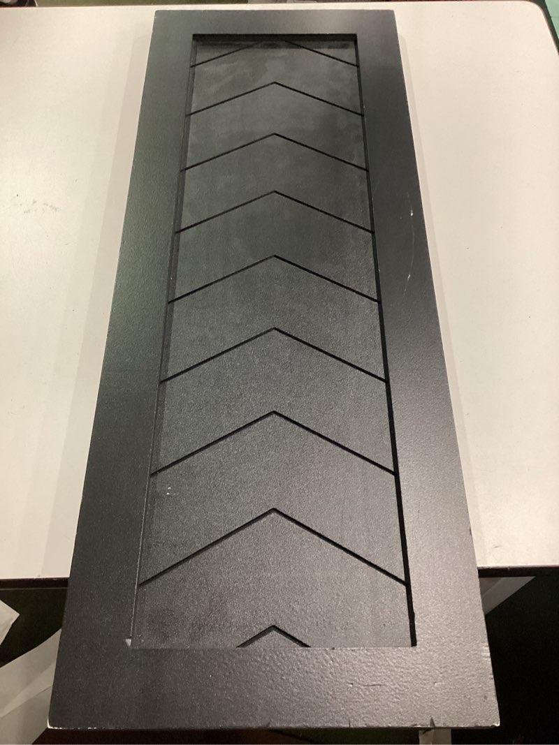 Ekena Millwork TFP001CV12X032BL Single Panel Chevron Modern Style Fixed Mount Shutters (Per Pair), Black