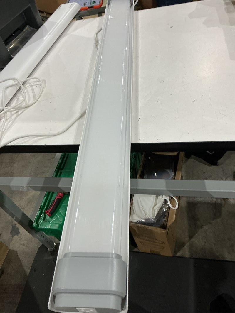 Condition photo showing As Is for ge 4-ft 10000 lumens white cool white led linear garage shop light