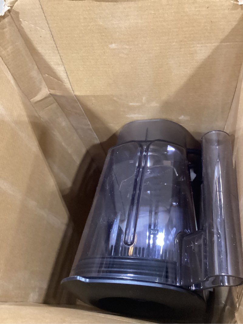 Condition photo showing As Is for chefman obliterator 48 oz countertop blender for smoothies, 1380w motor to crush ice, nuts, and frozen fruit with stainless steel blade, auto blend function, includes 20 oz travel jar - midnight midnight power blender + 1 travel jar