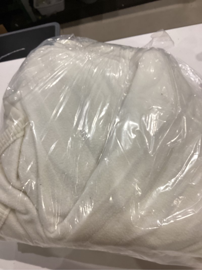Condition photo showing As Is for beautyrest electric blanket luxurious micro fleece ultra soft ribbed textured, cozy and snuggly cover for cold weather, fast heating, auto shut off, 20 level heat setting controller, twin, ivory