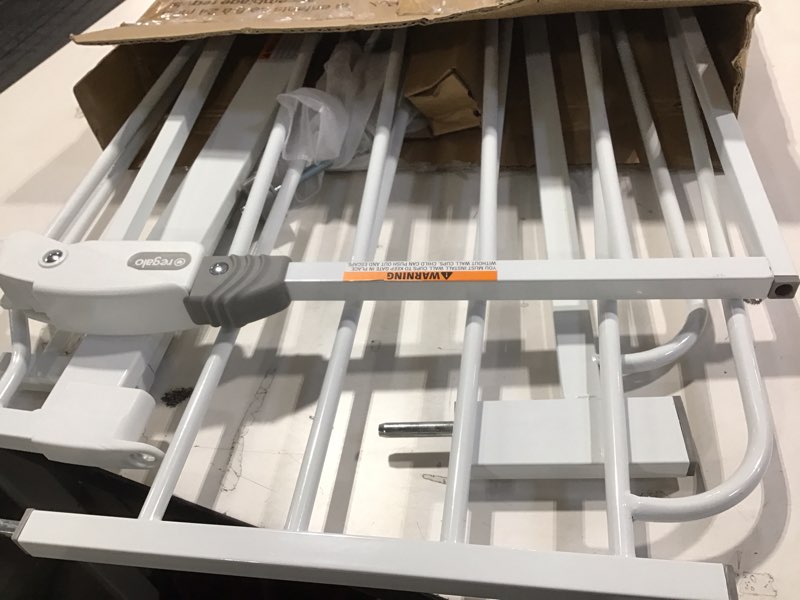 Regalo Easy Step 49-Inch Extra Wide Baby Gate, Includes 4-Inch and 12-Inch Extension Kit, 4 Pack of Pressure Mount Kit and 4 Pack of Wall Mount Kit White 29-49"W x 30"H