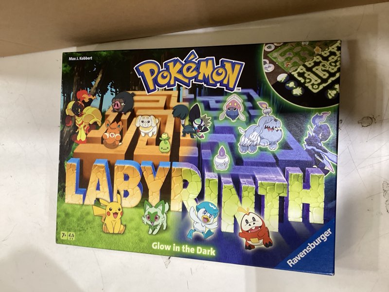 Condition photo showing New/Like New for ravensburger pokémon labyrinth glow in the dark - sliding fun with your favorite pokémon - playable in light and dark for 2-4 players ages 7 and up