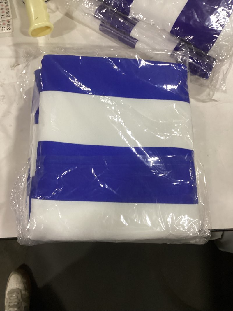 allgala Oversize 40x70 Inch (1x1.8M) Cabana Stripe Design Microfiber Beach Towel-Royal Blue (Pack of