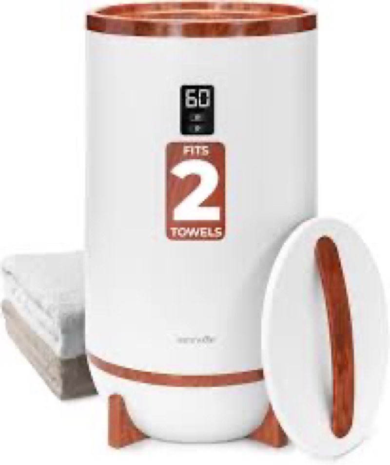 serenelife towel warmer bucket, with customized fragrance for spa and bathroom, luxury towel heater 