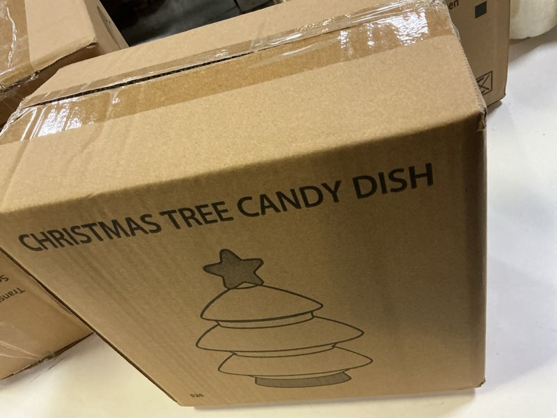 Condition photo showing New/Like New for BENMOS 3-Tier Stackable Christmas Tree Snack Tray, Holiday Party Serving Platter for Nuts, Candy, Fruits&Cookies, Space-Saving Storage&Christmas(Green)