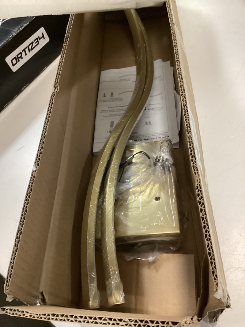 Condition photo showing Good Condition for CANEOE Modern Wall Sconce, 39Inch Gold LED Wall Light Fixtures,6000K Bathroom Vanity Light Fixtures Over Mirror Indoor Bedroom Wall Lamps for Living Room Hallway Sconces Lighting Gold,6000K Hard-wired