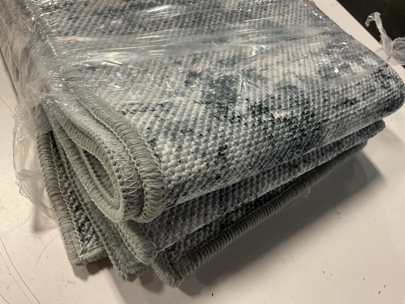 Condition photo showing Good Condition for runners for hallways ultra non-slip 2x10 long runner rugs washable abstract tear and stain resistance no pile lightweight modern rug runners for entryway, kitchen, walkway, entrance, gray 2' x 10' abstract-gray