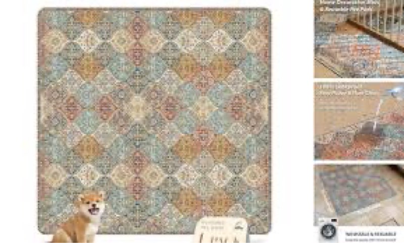 nunubaby Washable Pee Pads for Dogs, Stylish, Non-Slip and Leak-Proof Pee Pads. Reusable Potty Pads 