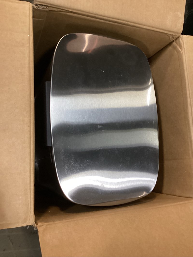 Condition photo showing Good Condition for amazon basics smudge resistant rectangular trash can with soft-close foot pedal, brushed stainless steel, 50l/13.2 gal, 16.7x14.7x25.9 in, satin nickel finish satin nickel big, 50l/13.2 gal