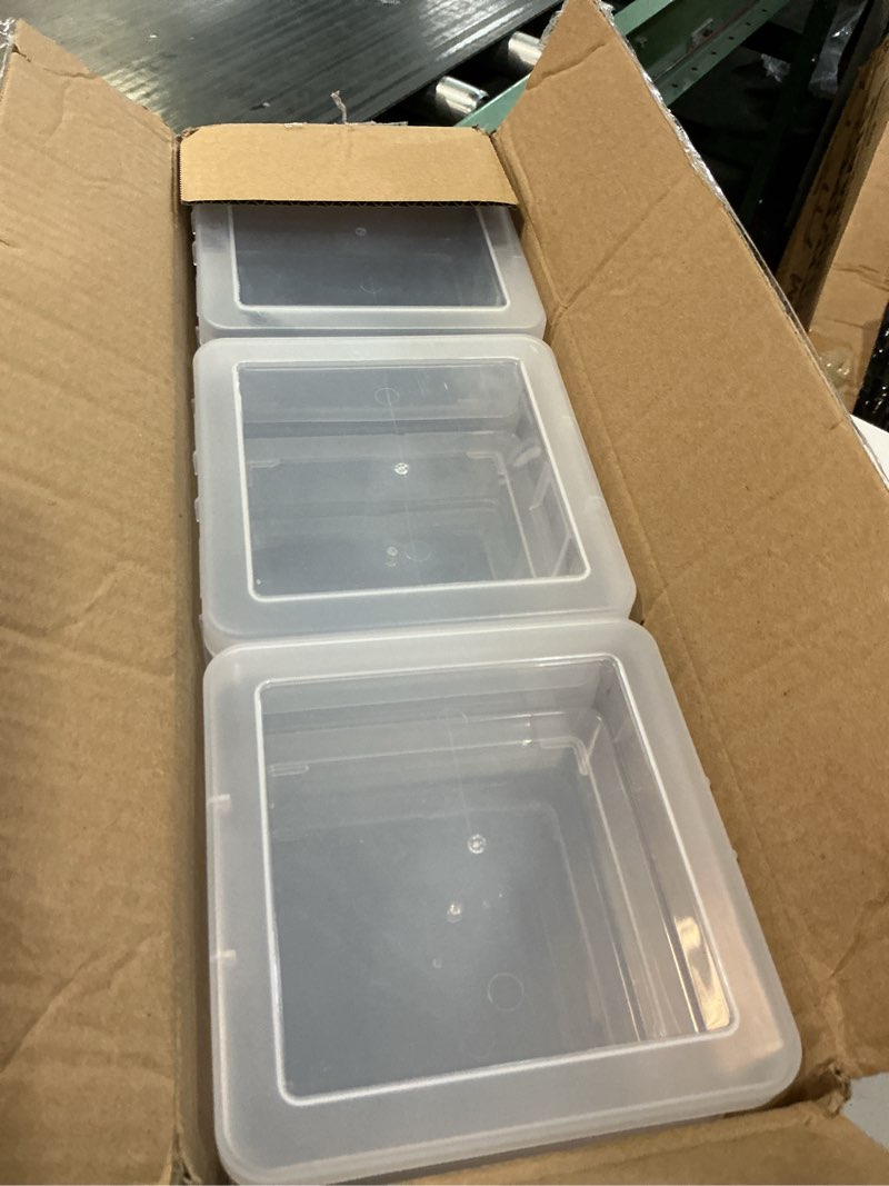 Condition photo showing As Is for 18 pack small plastic hobby art craft organizer, clear plastic storage containers with latching lid, for pencil box, lego small - 18 pack
