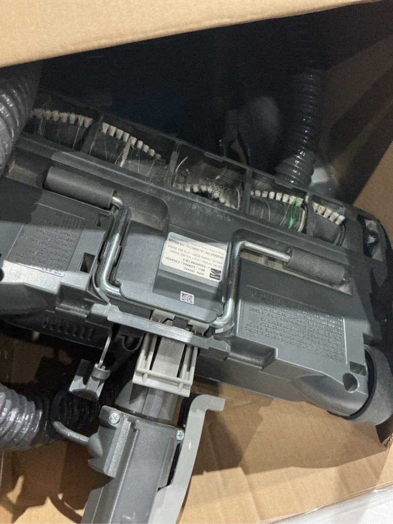 Condition photo showing As Is for kenmore bc3005 pet friendly lightweight bagged canister vacuum cleaner with extended telescoping wand, hepa, 2 motors, retractable cord, and 4 cleaning tools, blue