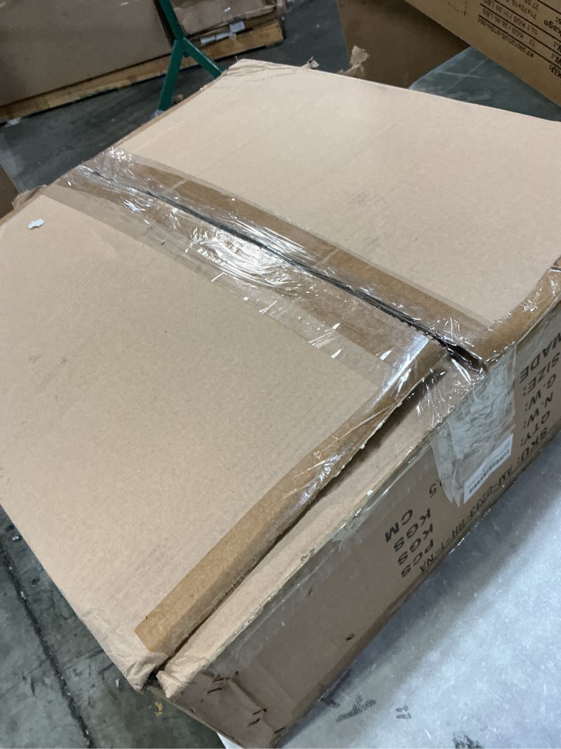 Condition photo showing As Is for Gold Farmhouse Chandeliers for Dining Room, 6-Light Modern Chandelier Light Fixture, Brushed Brass Industrial Candle Lighting Hanging Ceiling for Living Room Bar Kitchen Island Lights