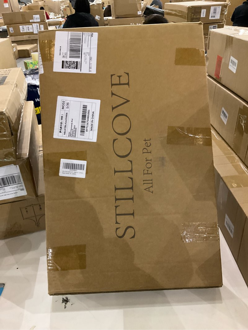 Condition photo showing As Is for Small Cat Tree Tower, Indoor Cat House Condo with Hideaway Bed Cave & Toy, Modern Cube Castle for 1-2 Kittens