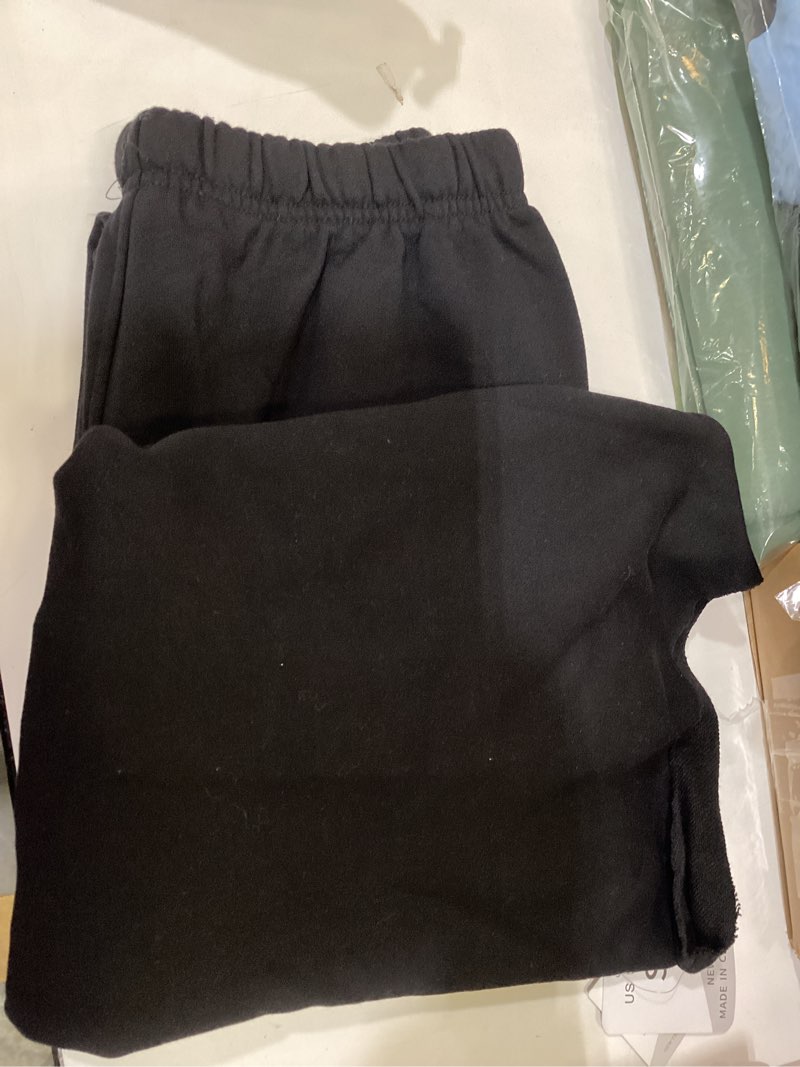 Condition photo showing Good Condition for seeluna women's two piece outfits 3/4 batwing sleeve capelet crew neck pullover top wide leg pants lounge set black small