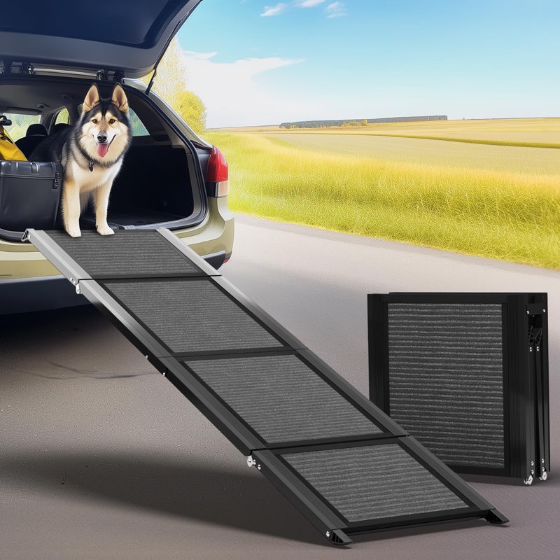  Dog Ramp for Car,63" Long & 17" Wide Folding Portable Dog Car Ramp with Non-Slip Rug Surface Car Ramp for Dogs Pet Ramp Dog Ramps for Large Dogs SUV Car & Truck