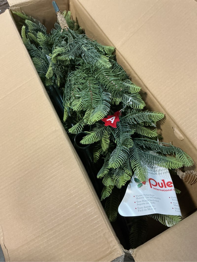 Condition photo showing Good Condition for Puleo International 4.5ft Pre-Lit Aspen Fir Artificial Christmas Tree with 250 Clear Lights, 411 Realistic Dense Branch Tips, Easy Setup Artificial Trees with Sturdy Metal Stand 4.5' Aspen Fir with 250 Clear Lights