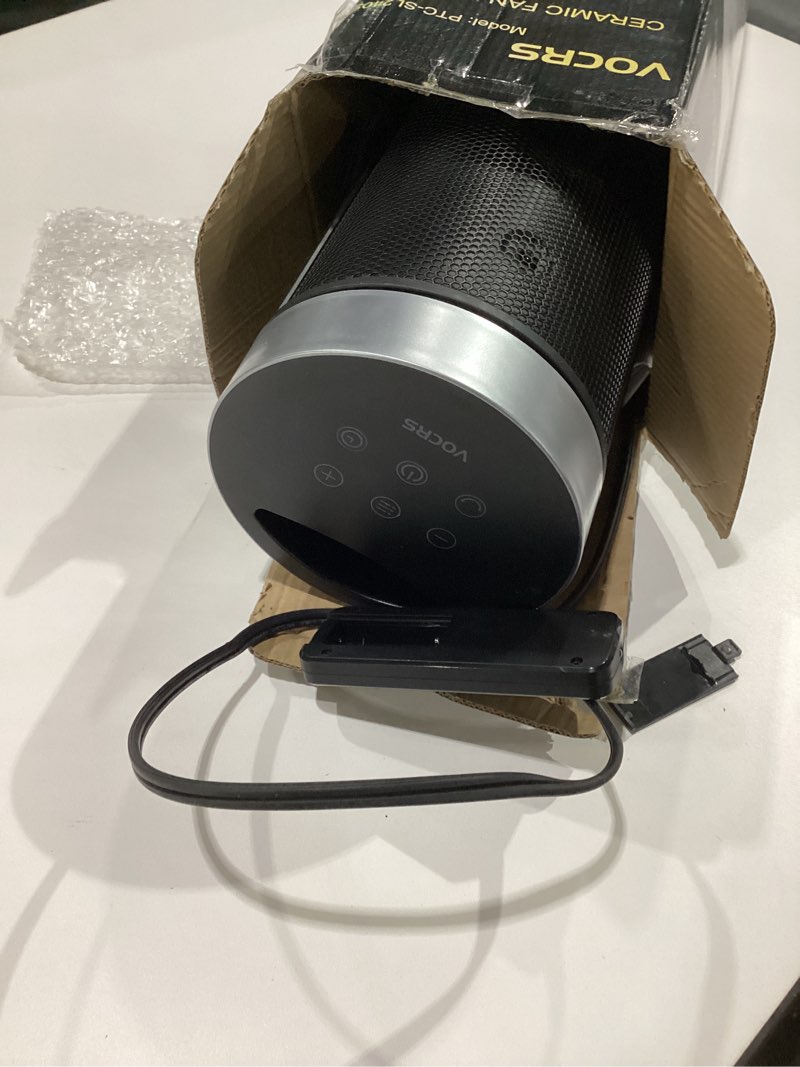 Condition photo showing As Is for Space Heater for Indoor Use with Remote - 70° Oscillating Tower Electric Heater, 24 Inchs, 12H Timer, 1500W Quiet PTC Ceramic Heating with Thermostat, Fast Safety Heat for Office, Home, Bedroom, NOT TESTED 