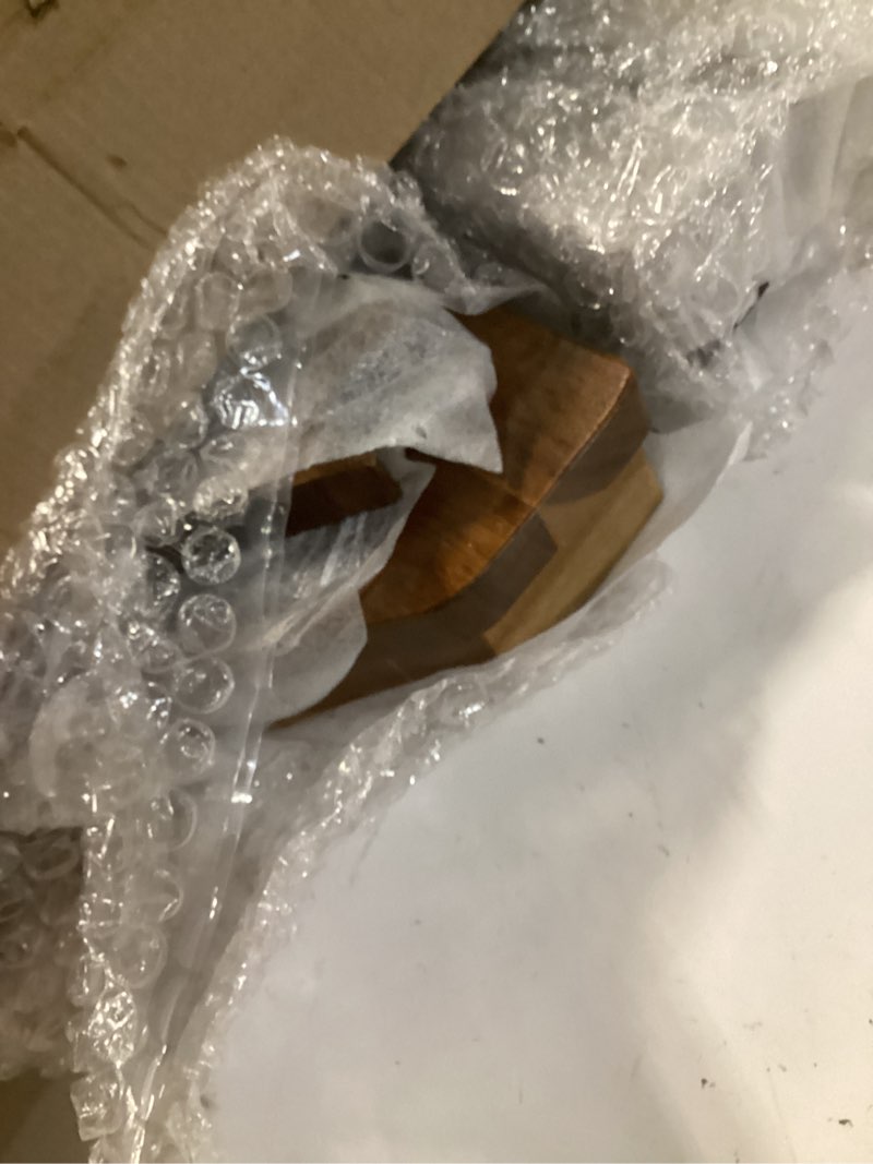 Condition photo showing Good Condition for Shower Foot Rest 15 in, Acacia Shower Stool for Shaving Legs,Corner Bath Shower Bench with Starage Shelf for Inside Small Shower Spaces