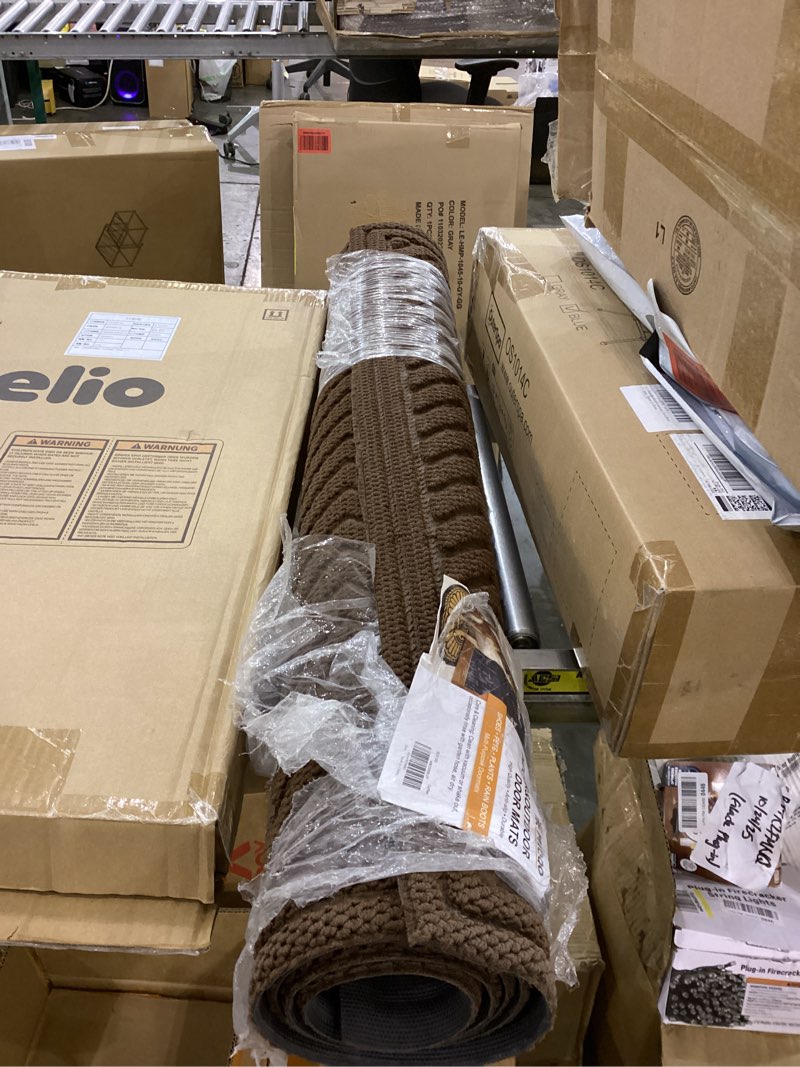 Condition photo showing New/Like New for Mibao Front Door Mat, Dirt Trapper Welcome Mat for Outdoor Indoor, Non-Slip Waterproof Doormat, Durable Machine Washable Low Profile Entry Rug for Back Door Outside Patio, 61.5" x 36", Coffee Wave 3' x 5'2" (Rectangular) Coffee-wave