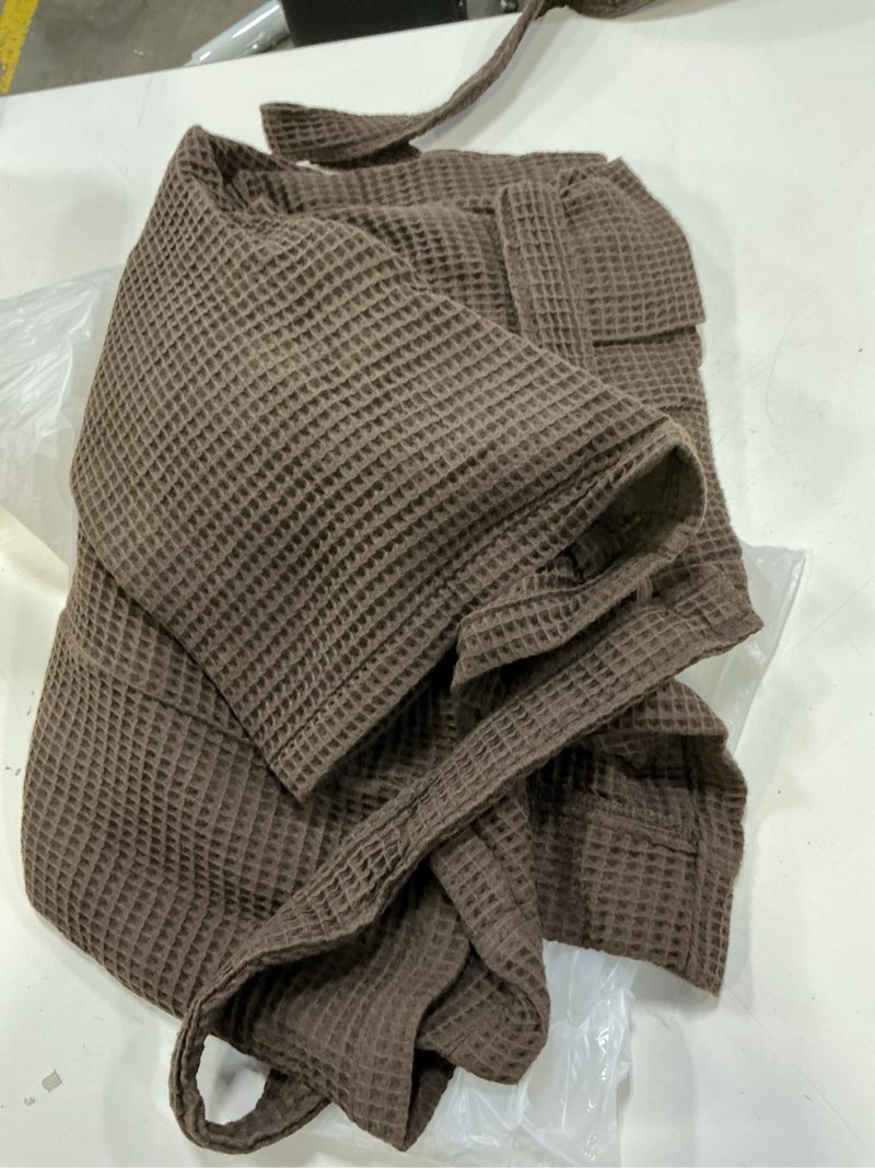 Condition photo showing As Is for quince organic turkish waffle robe, m, espresso