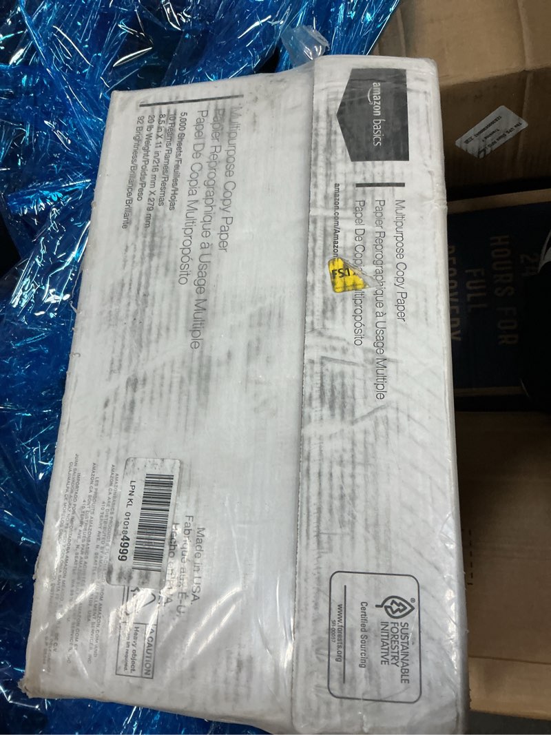 Condition photo showing New/Like New for Amazon Basics Multipurpose Copy Printer Paper, 20 lb, 8.5 x 11 Inches, 10 Reams (5,000 Sheets), 92 Bright, White 10 Reams | 5000 Sheets Letter (8.5x11)