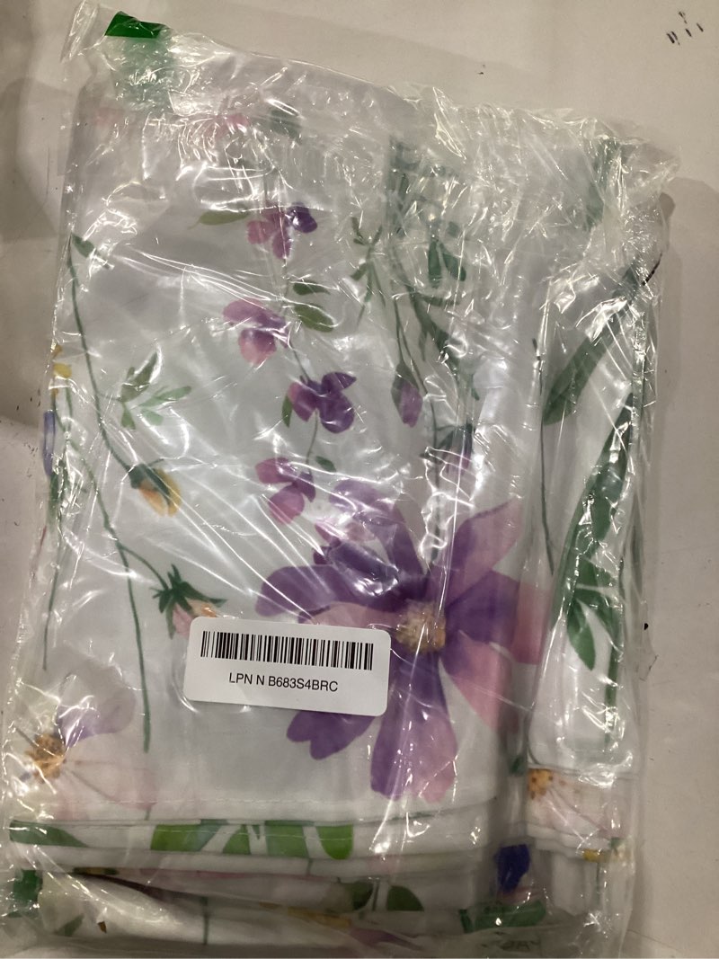 Condition photo showing New/Like New for Horaldaily Spring Summer Tablecloth 60x104 Inch Rectangular, Yellow White Purple Daisy Floral Table Cover for Party Picnic Dinner Decor 60" x 104" (Rectangular) White