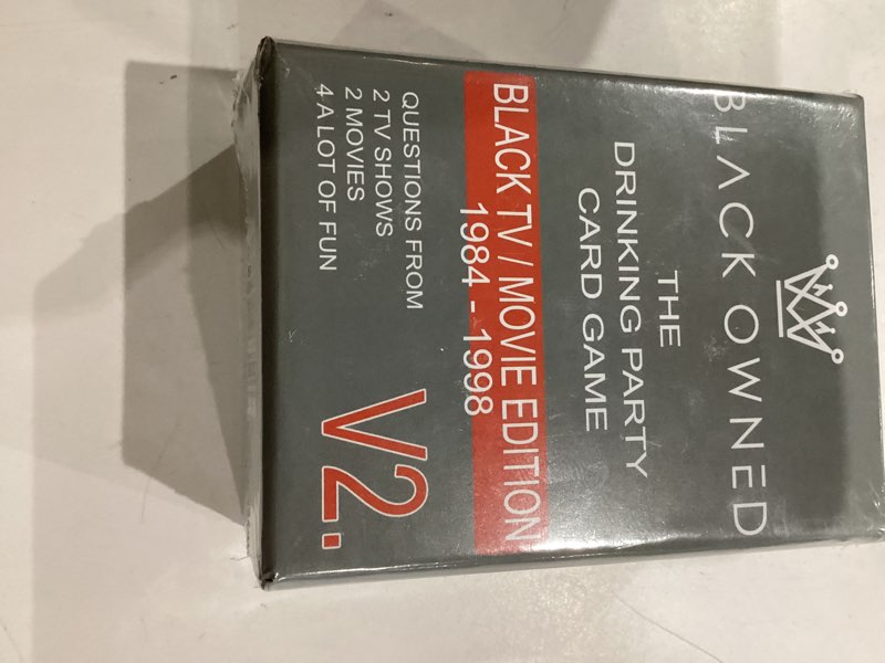 Condition photo showing New/Like New for Black Owned - Adult Party Drinking Black People Trivia Card Game - African American Adults 80s & 90s Movie TV Trivia Games - Urban Party Night - All Parties Get These Drink Drunk Cards (V2