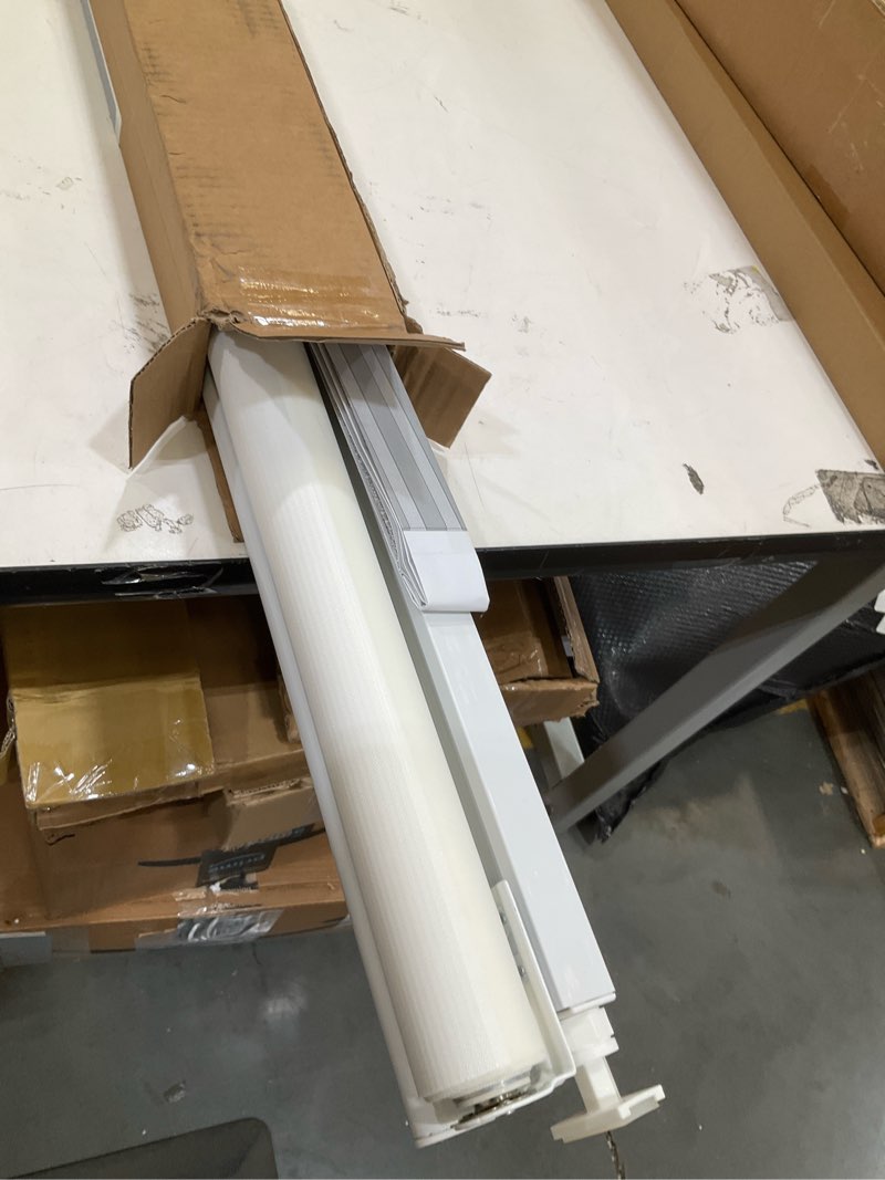 Condition photo showing Good Condition for lazblinds no-drill cordless zebra blinds - dual layer light filtering & room darkening, free-stop lift, easy install, day & night privacy with valance for window 33" w x 72" h, white 33"w x 72"h white