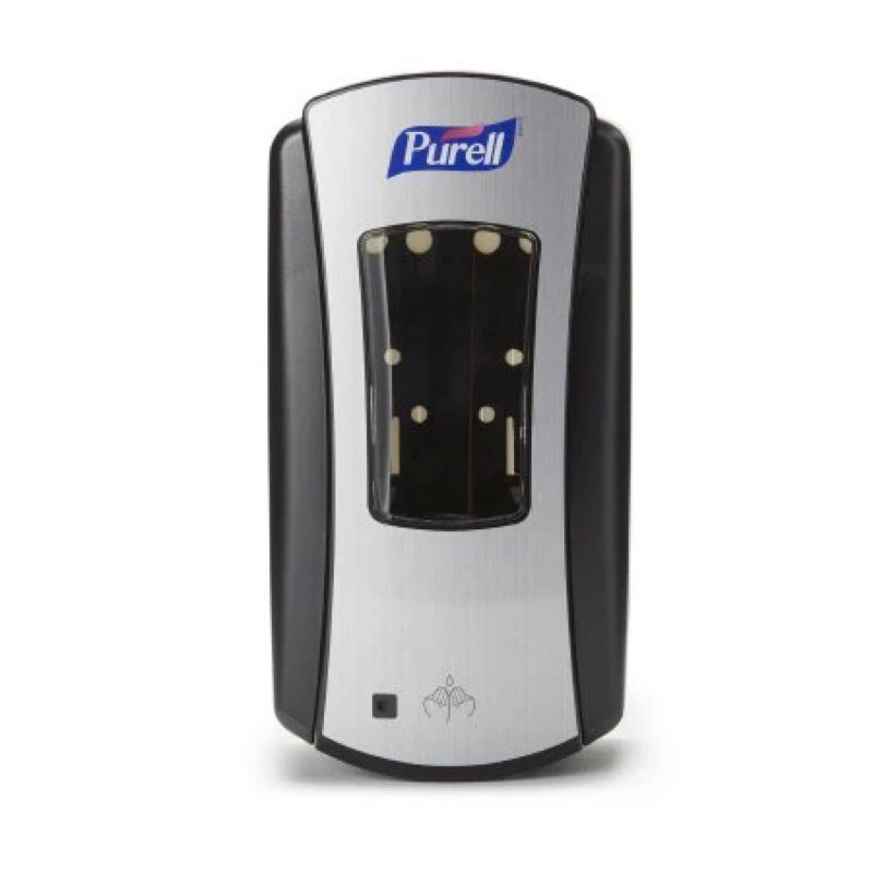 Purell LTX-12 Hand Hygiene Dispenser Brushed Chrome / Black Plastic Touch Free 1200 mL Wall Mount - 