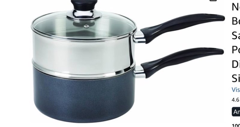 T-fal Specialty Nonstick Double Boiler 3 Quart Oven Safe 350F Cookware, Pots and Pans, Dishwasher Sa