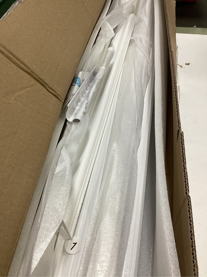 Condition photo showing Good Condition for Art3d Pre-Cut Wall Molding Set of 6 pcs, Ready-to-Assemble Wainscoting Panels for Interior Wall Décor Living Room Bedroom Accent Wall - Installed with Glue, 3 Top 3 Bottom White: Style 2