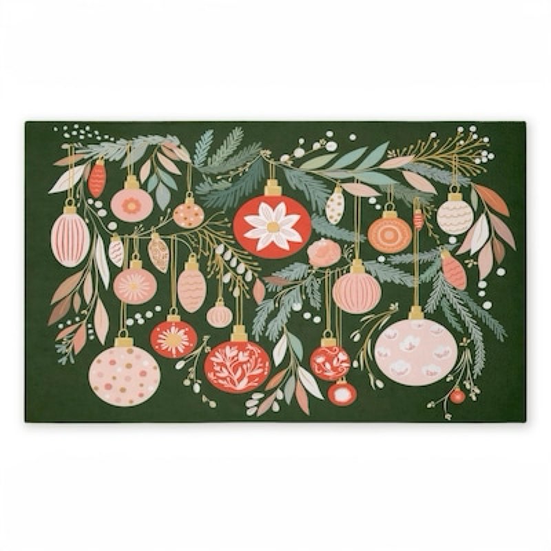 Stupell Industries Holiday Florals and Ornament Shapes Printed Outdoor Door Floor Mat 30 x 18 Item #7971531 | Model #199652377902
