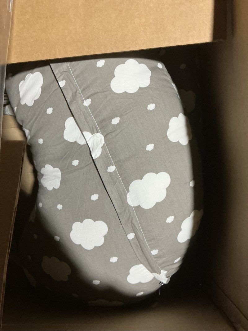 Condition photo showing Good Condition for momcozy original nursing pillow for breastfeeding-pioneering safety fence- wider feeding pillows for more support for mom & baby- easier nursing & hand free- fit for all, removable cotton cover grey