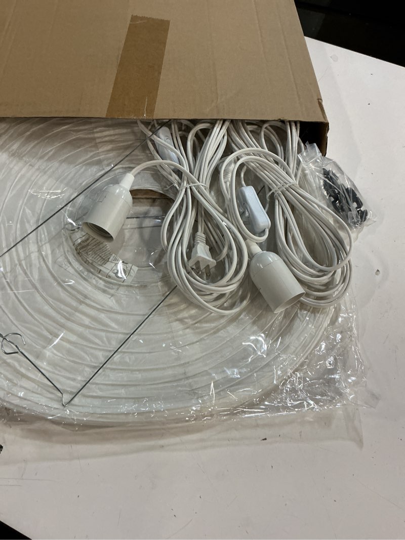 Condition photo showing Good Condition for 2 sets jumbo paper lanterns with lamp cord cable white hanging paper lanterns chinese japanese pendant hanging lamp for birthday wedding bridal anniversary party decoration (round, 18 inch) 18 inch round