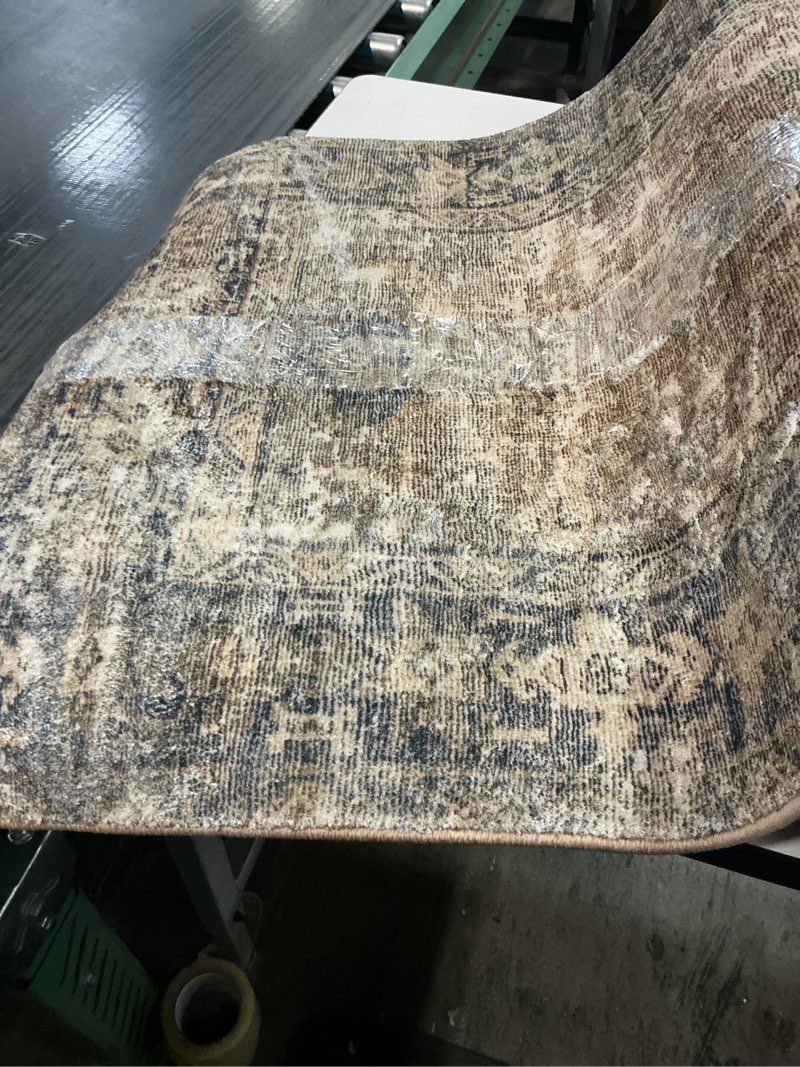 Condition photo showing As Is for Loloi Amber Lewis Morgan Collection MOG-01 Sunset/Ink 2'-3" x 11'-6" 38" Thick Runner Rug feat. CloudPile, Neutral, Room Décor, Vintage Inspired, Livingroom, Bedroom, Dining Area Sunset / Ink 2'3" x 11'6" (Rectangular)