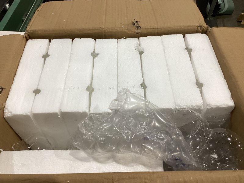 Condition photo showing Good Condition for 3.15'' Hanging Glass Tealight Holder Globe and Clear K9 Crystal Garland Strands, Hanging Glass Terrarium Containers for Wedding Party Tree Decoration(56 Pcs) 56 Clear