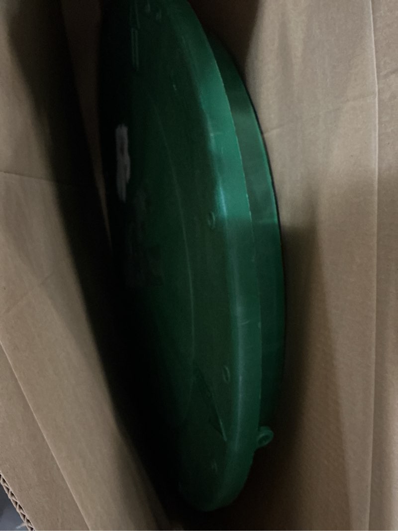 Condition photo showing As Is for tuf-tite 24" heavy duty flat riser lid for tuf-tite risers or corrugated pipe risers, green