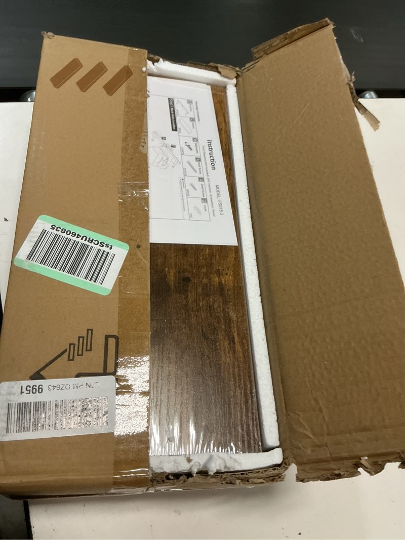 Condition photo showing New/Like New for QEEIG Floating Shelves for Wall Bathroom Shelf Bedroom Kitchen Living Room Hanging Book Shelves Small Farmhouse Decor 16 inch Set of 3, Rustic Brown (015-BN3) 3pcs A. Brown
