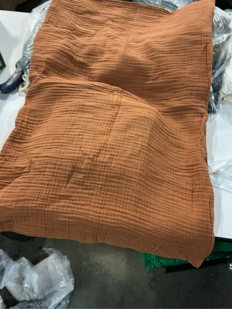 Condition photo showing Good Condition for organic airy gauze sham set 2 pieces size king 20in x 36in terracotta