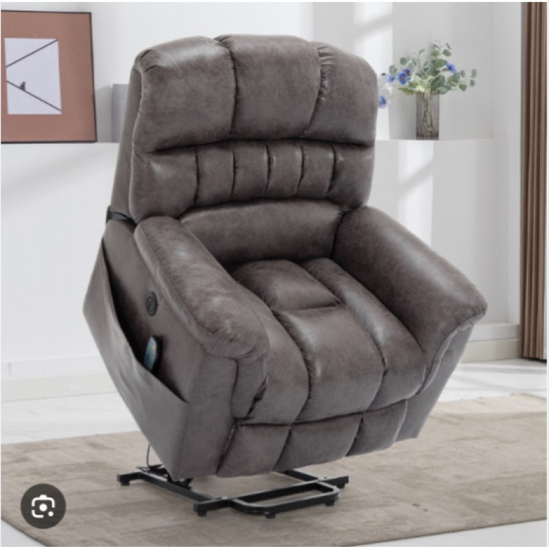 42" Wide Oversize Power Lift Recliner Chair with Massage and Heating (incomplete, backrest only)
