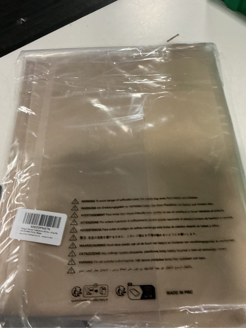 Condition photo showing New/Like New for round tablecloth, 60 inch, beige, 1 pack | waterproof stain resistant spillproof polyester fabric table clothes for dining room bedroom kitchen party