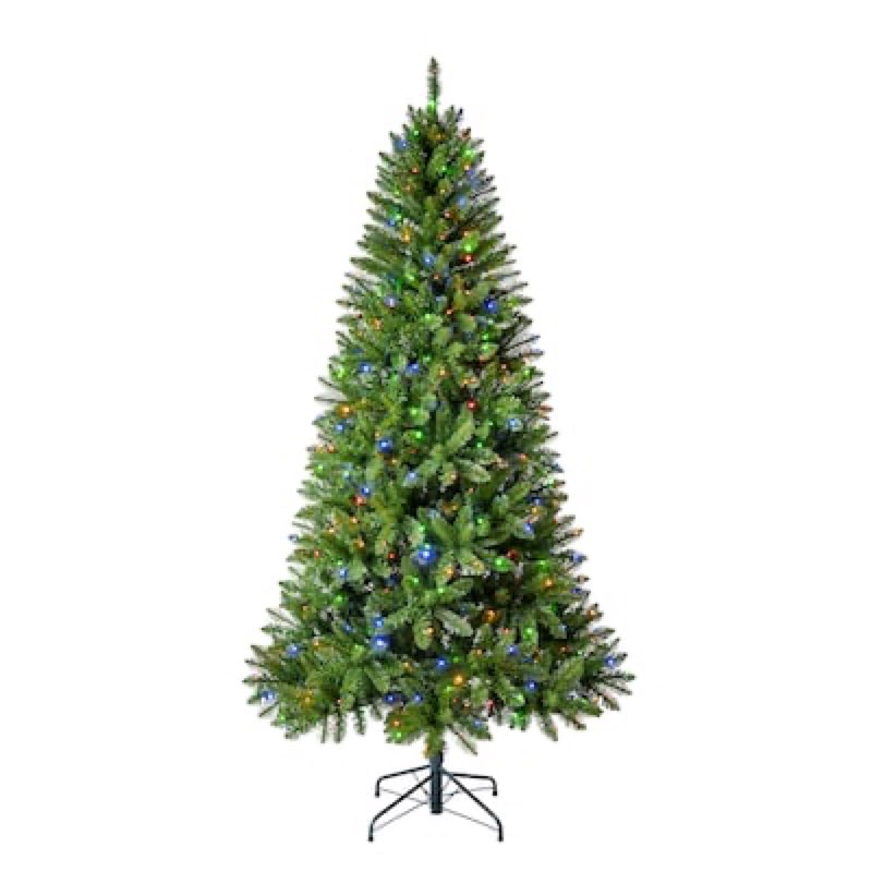 Holiday Living 7.5-ft Greensboro Spruce Pre-lit Artificial Christmas Tree with Color Changing