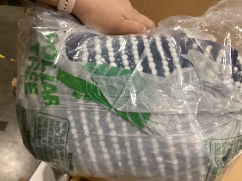 Condition photo showing As Is for BSICPRO Bathroom Rugs and Mats Sets, 2 Piece Thick Absorbent Chenille Non Slip Soft Shaggy Floor Mats Machine Washable (20" x 47" Plus 16" x 24", Navy) 20" x 47" Plus 16" x 24" Navy