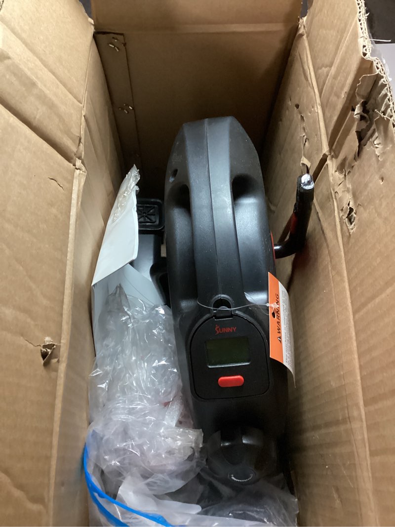 Condition photo showing As Is for Sunny Health & Fitness Smart Under-Desk Bike Exerciser, Low-Impact Cardio Cycling Equipment for Home/Office, Mini Paddler for Arm/Leg Mobility Training, Free SunnyFit App Connect, Optional Motorized Black