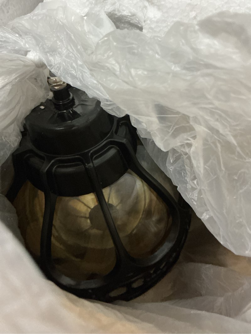 Condition photo showing Good Condition for somewhat similar round 1-light black outdoor wall sconce