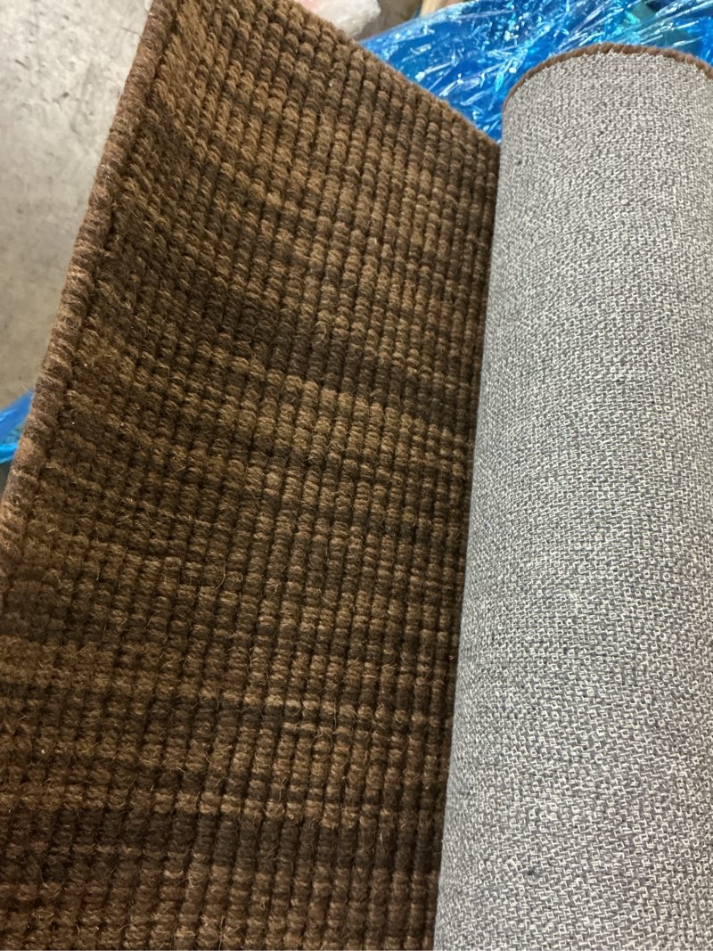 Condition photo showing As Is for Plow & Hearth Dalton 2x3'6" Hearth Rug Fireproof | Chocolate | Wool Blend Fireplace Mat | Hearth Rugs for Fireplaces Fire Resistant | Protect Hardwood Floor and Carpet from Sparks and Embers