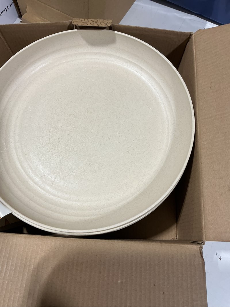 Condition photo showing New/Like New for wrova wheat straw dinner plates set of 8 - 10 inch unbreakable, dishwasher & microwave safe, lightweight for kitchen, r.v. (beige) beige 10 inch