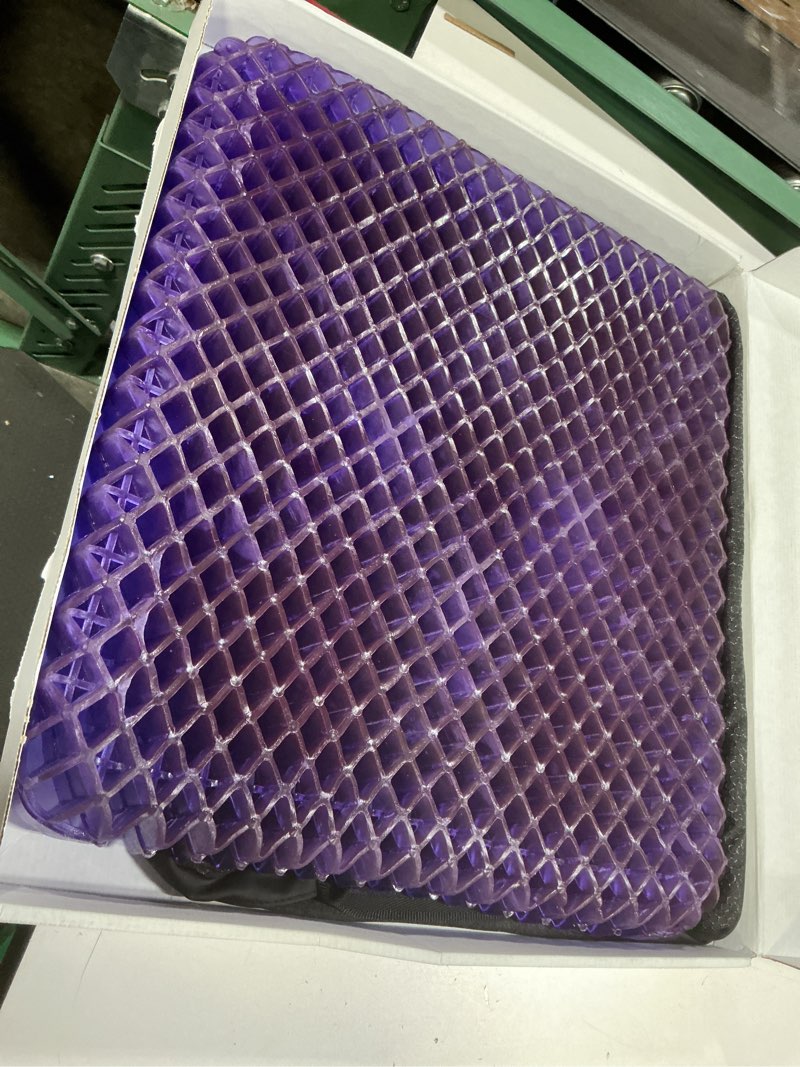Condition photo showing As Is for purple royal seat cushion - seat cushion for the car or office chair - temperature neutral grid
